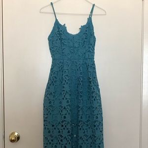Teal lace dress